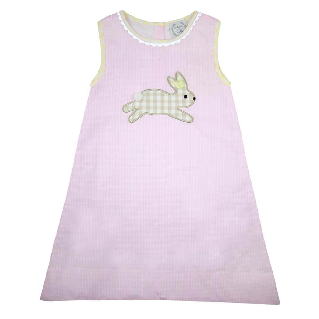 Pink Gingham Easter Bunny Dress