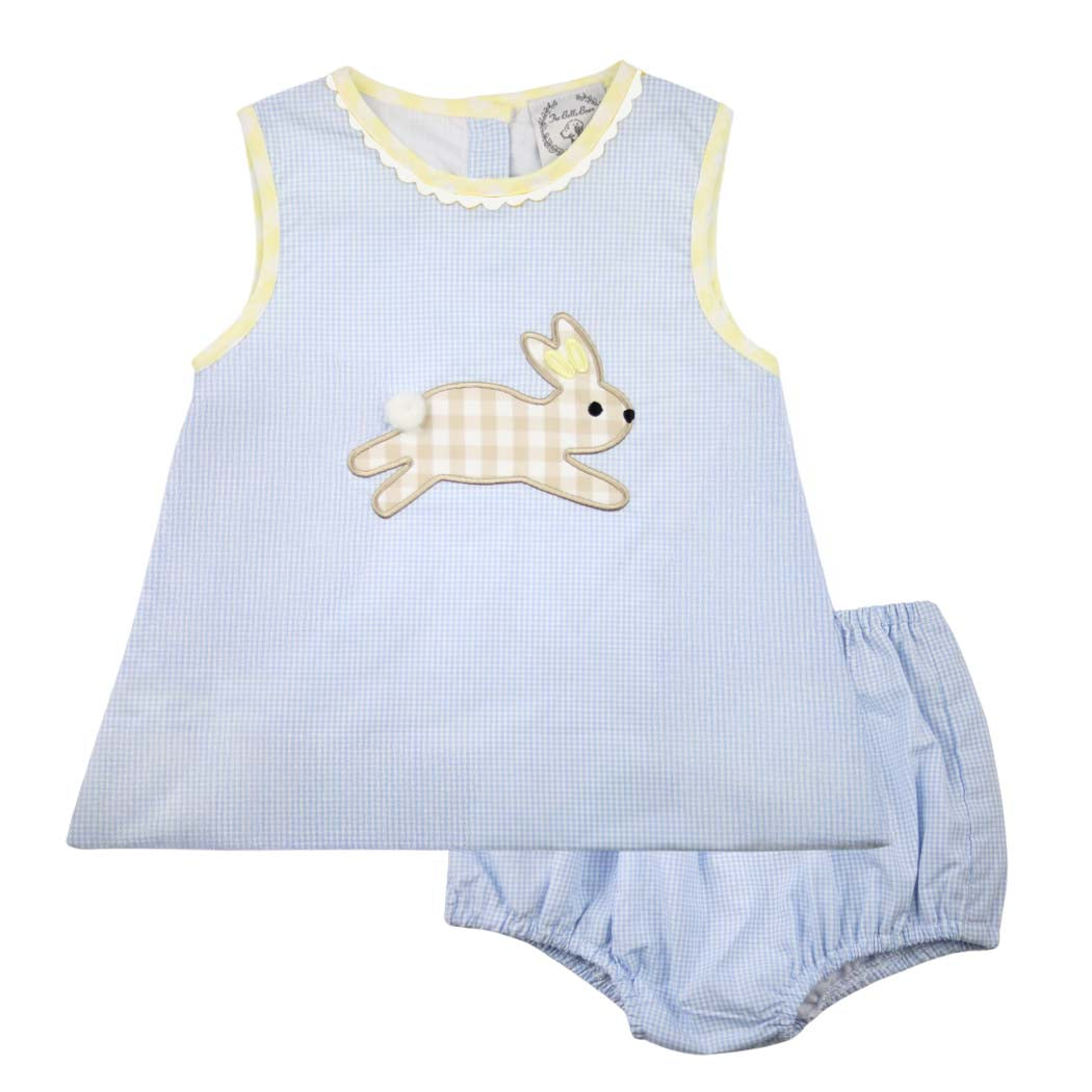 Blue Gingham Boys Easter Bunny Swing Set