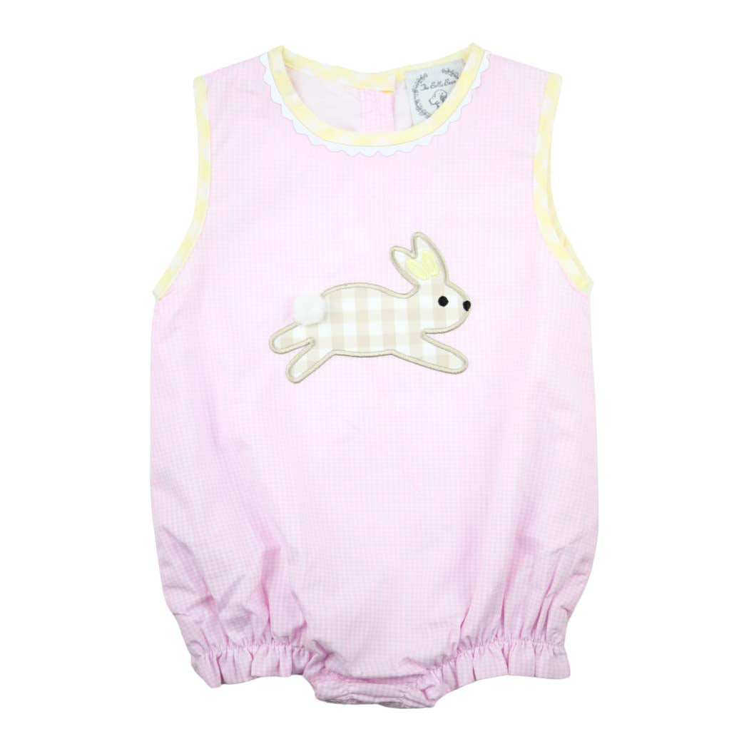 Pink Gingham Smocked Easter Bunny Bubble