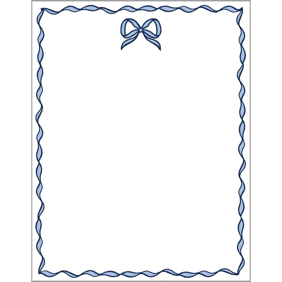 Bow Scallop Personalized Notepad | Blue