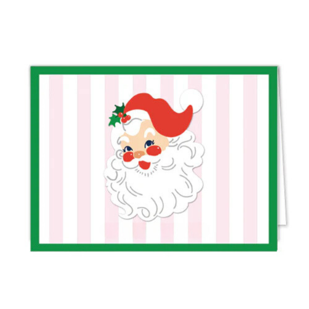 Santa Cabana Stripes Christmas Folded Notecards