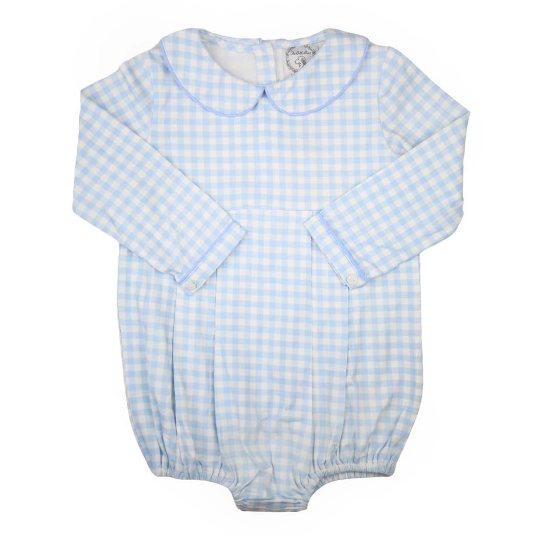 Blue Gingham Long Sleeve Bubble