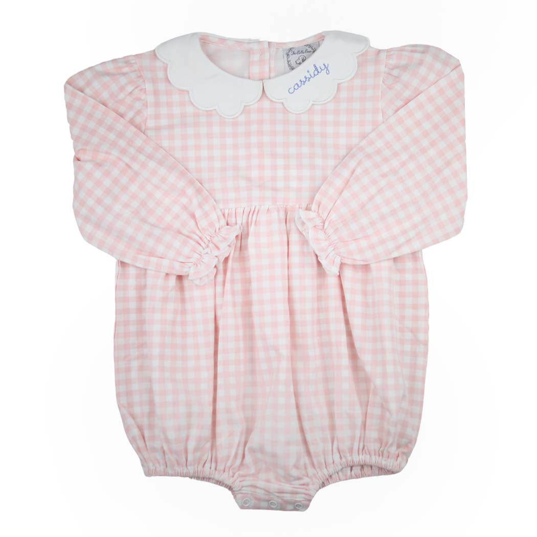 Pink Gingham Long Sleeve Bubble