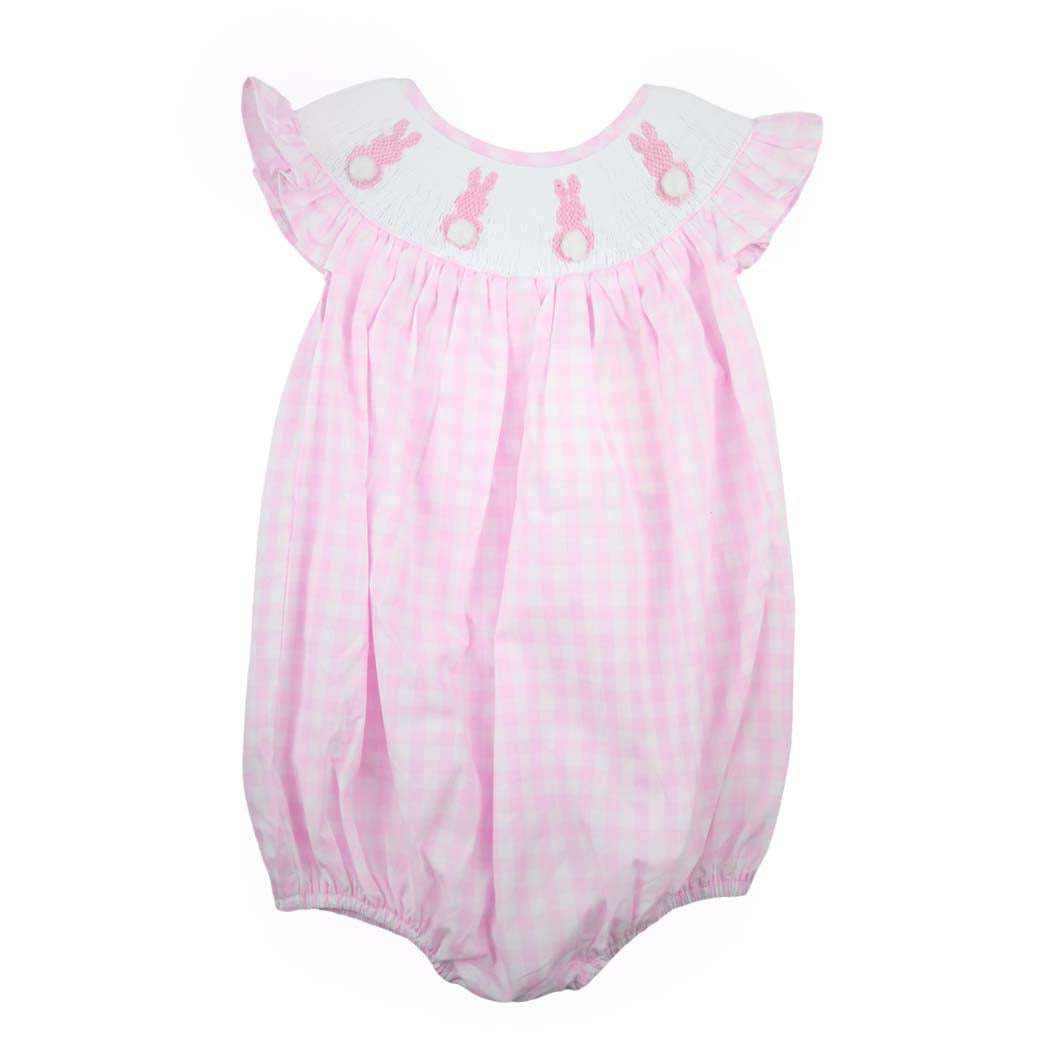 Pink Gingham Girls Easter Bunny Bubble