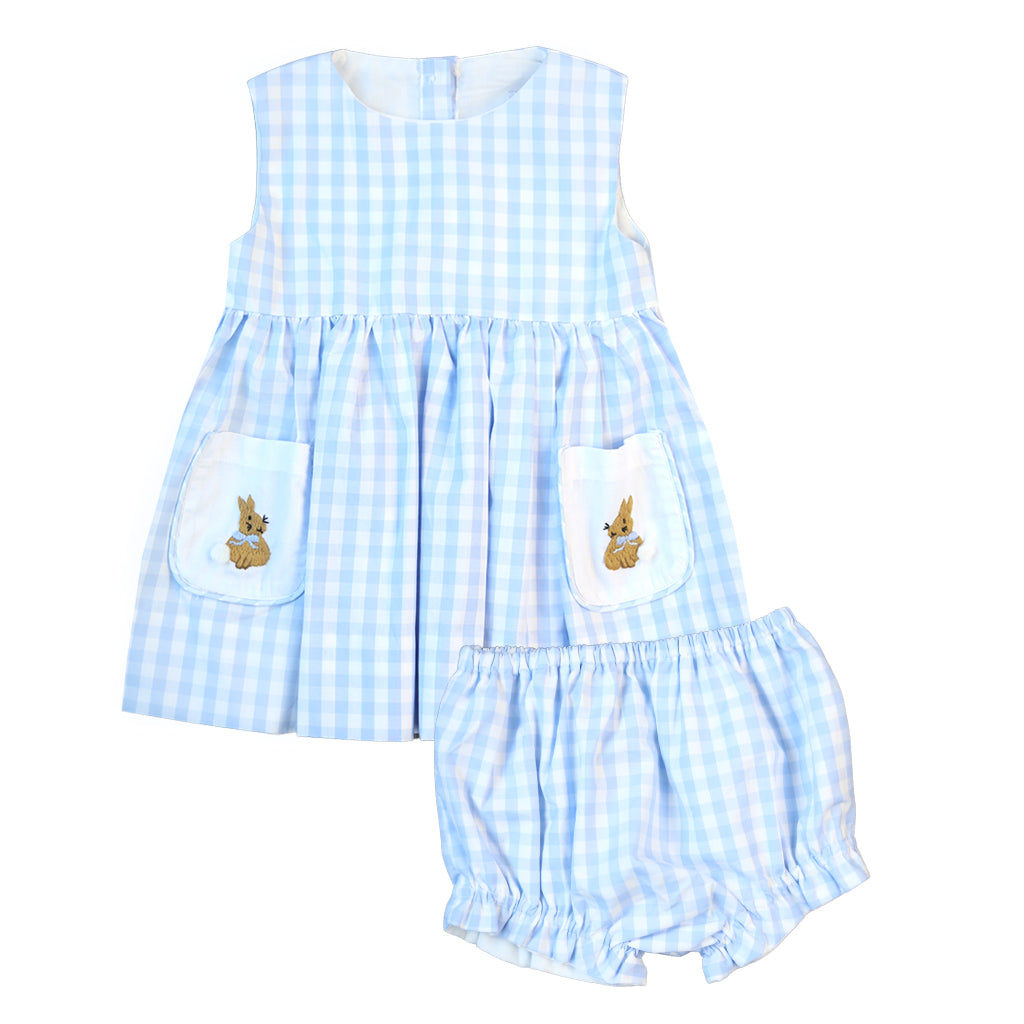 Gingham Easter Bunny Pocket Swing Set