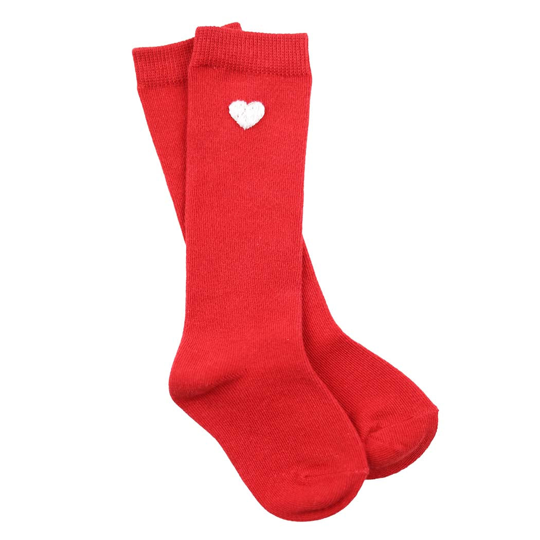 Red Socks with White Heart