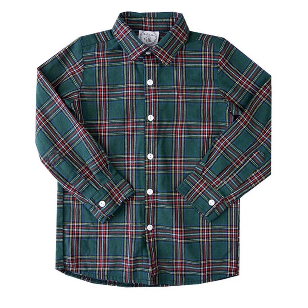 boys christmas button up shirt