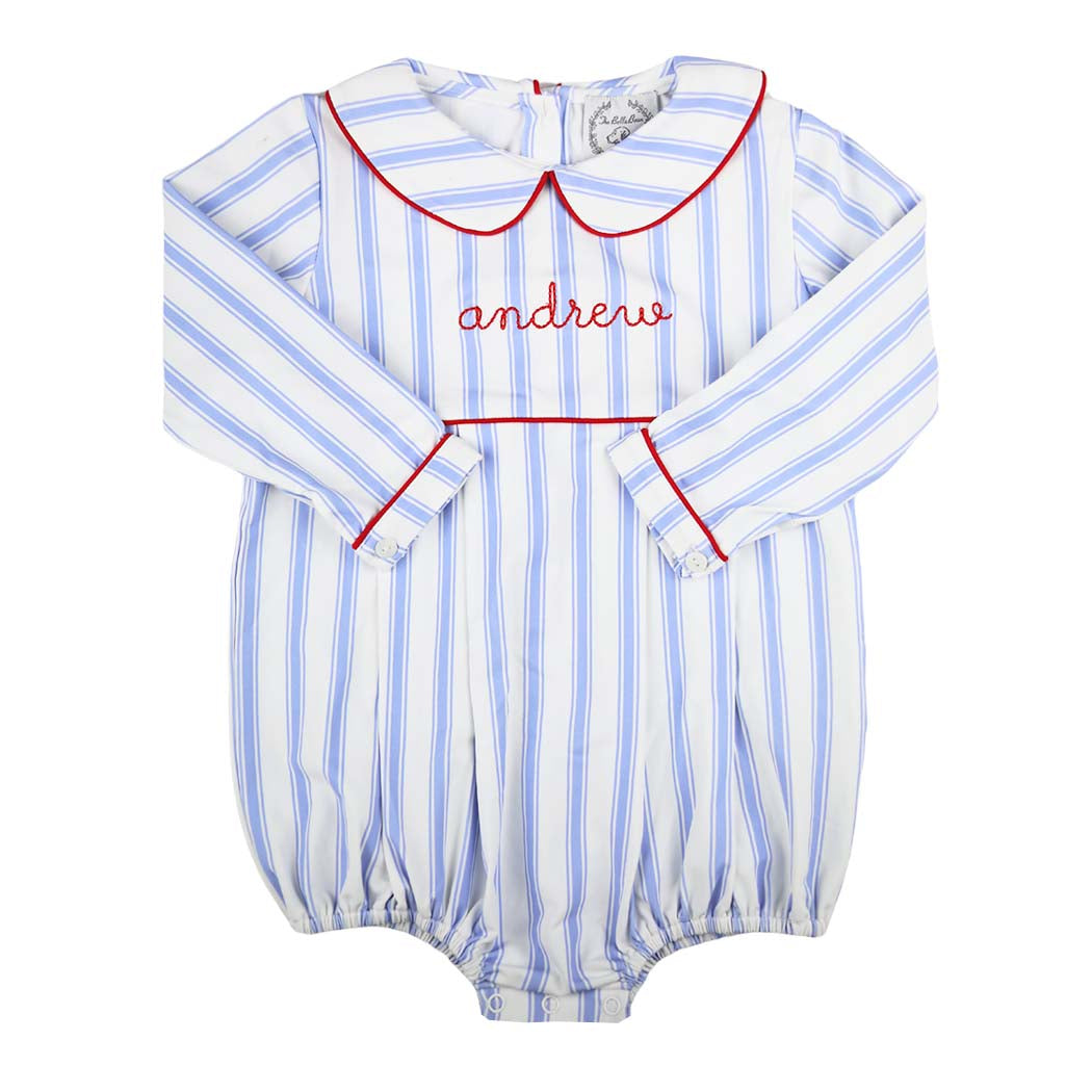 Blue Ticking Striped Bubble