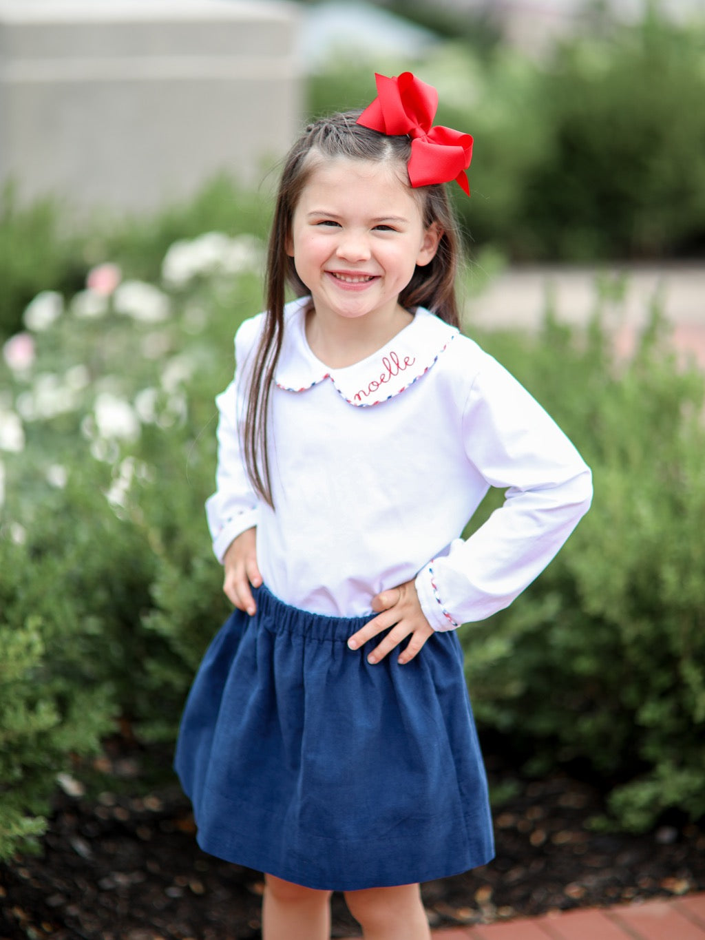 Blue clearance corduroy skirt